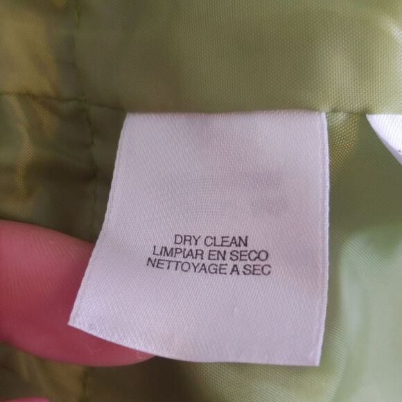 Anne Klein avocado green zip & button, adjustable sleeves, rain coat jacket M - Picture 4 of 6